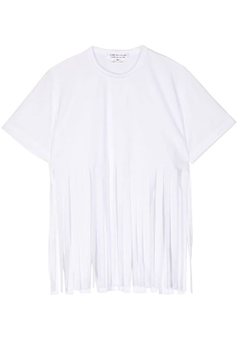 T-shirt girocollo con cut-out in bianco di Comme Des Garcons - donna COMME DES GARCONS COMME DES GARCONS | RMT0052